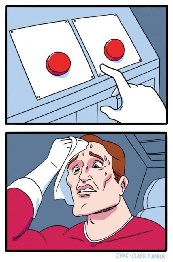 Press Button Hard Choice meme template