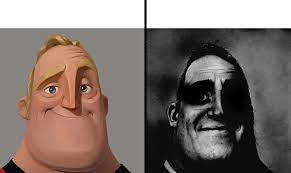 Normal And Dark Mr Incredible meme template